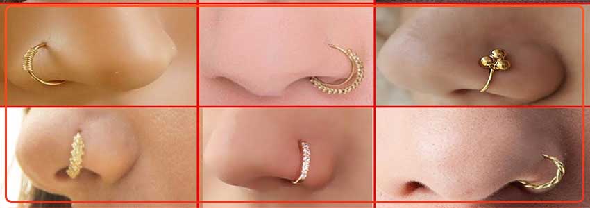 Buy KuberBox Bling J-shaped Nose Pin 18K Gold online